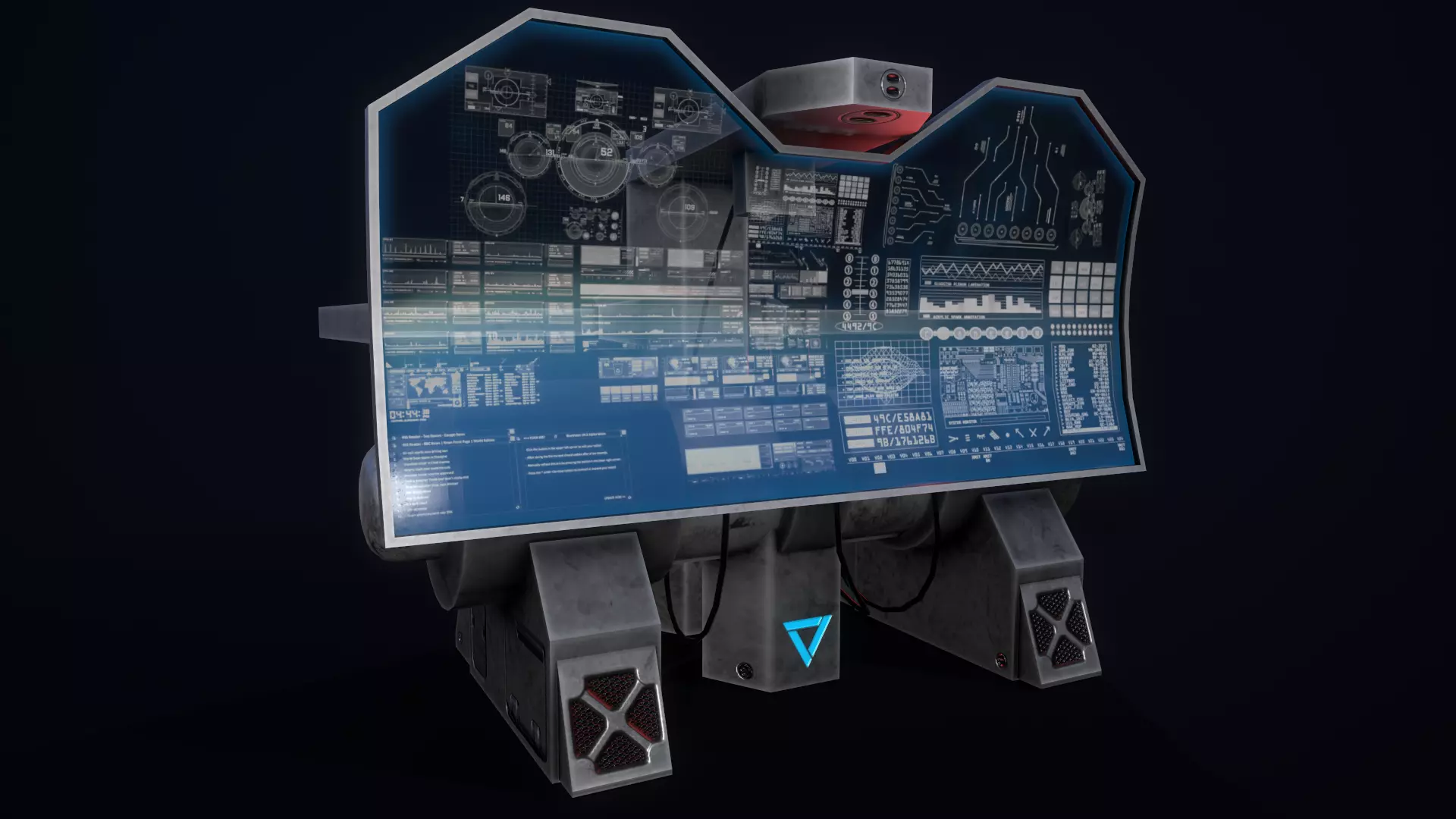 Sci-Fi Console-Computer 7 Low-poly 3D model_0