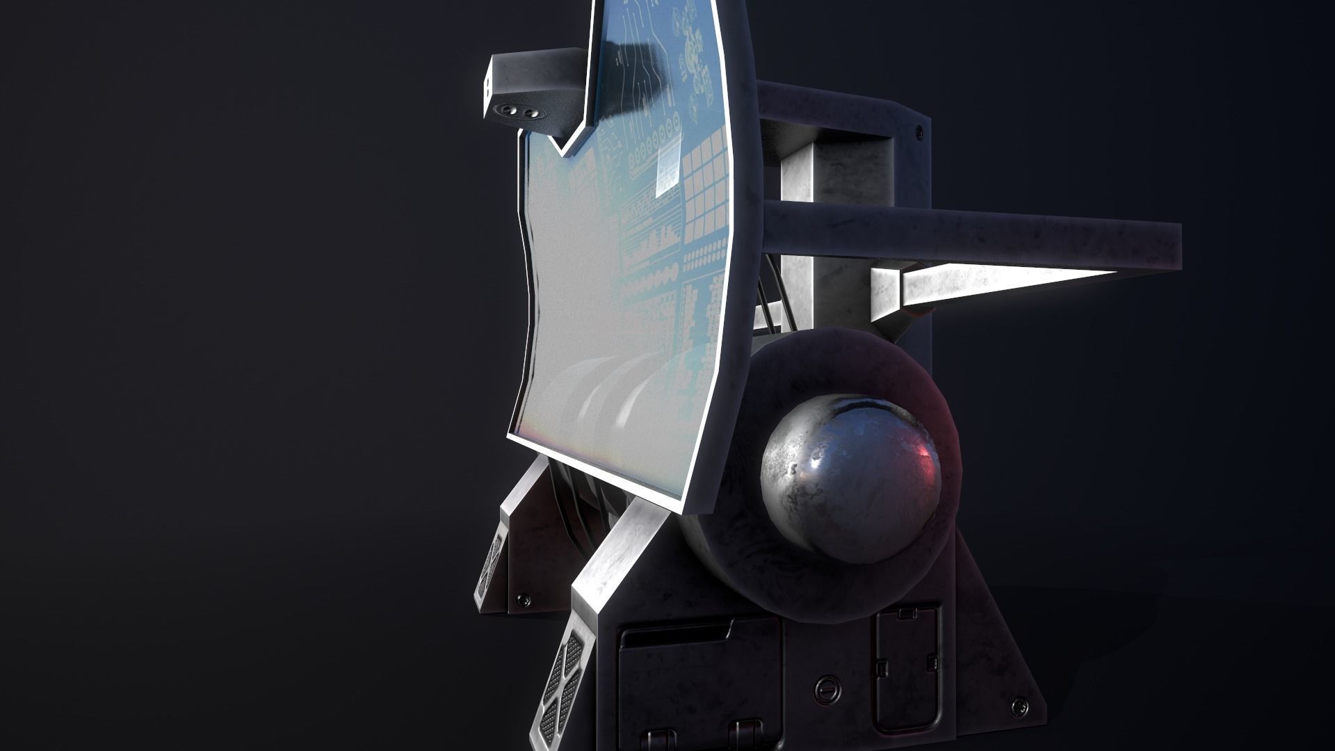 Sci-Fi Console-Computer 7 Low-poly 3D model_11