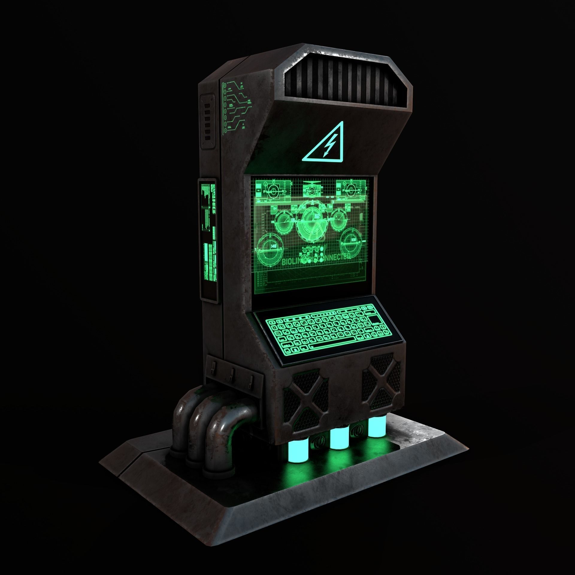 Sci-Fi Console-Computer Pack 3D Model Collection_1