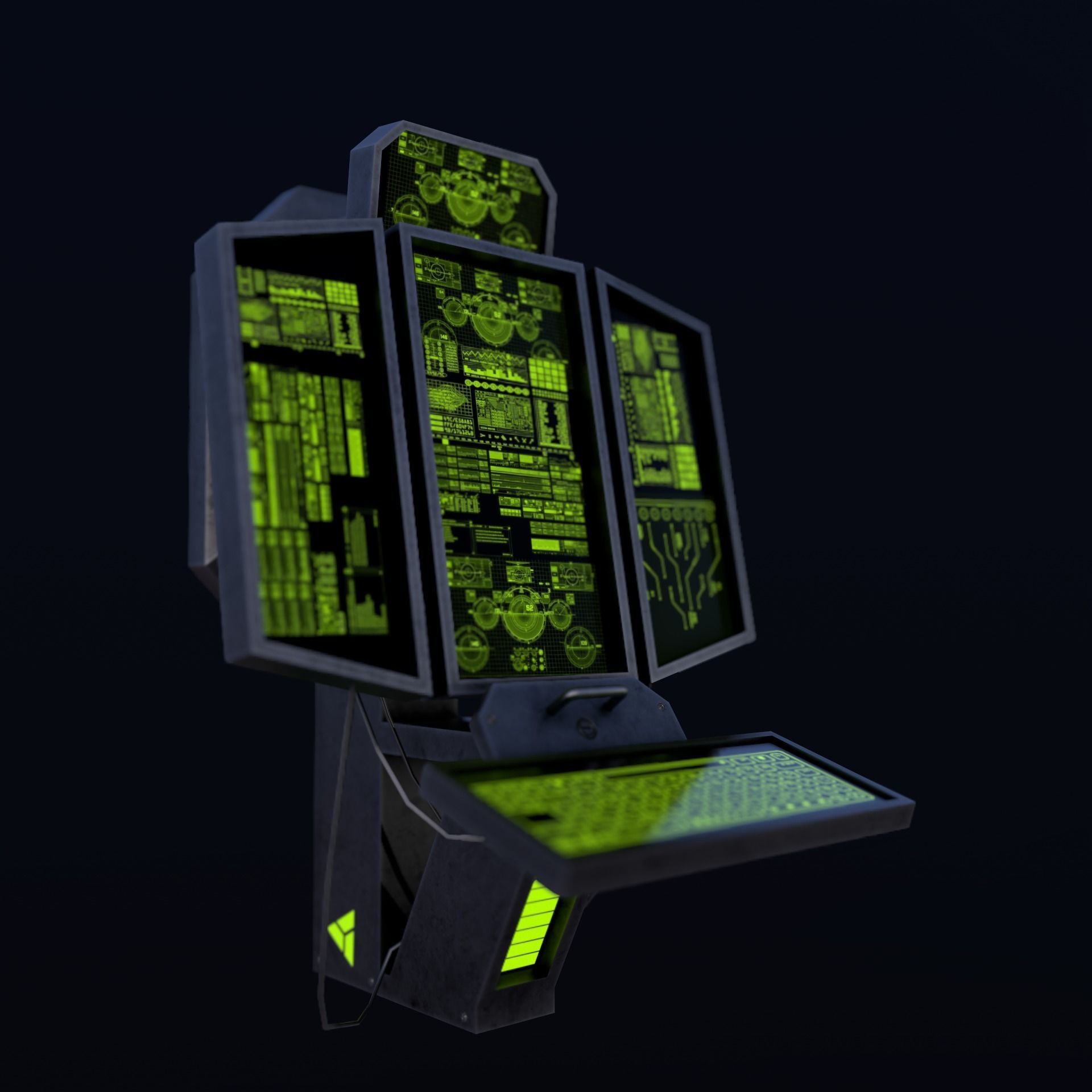 Sci-Fi Console-Computer Pack 3D Model Collection_3