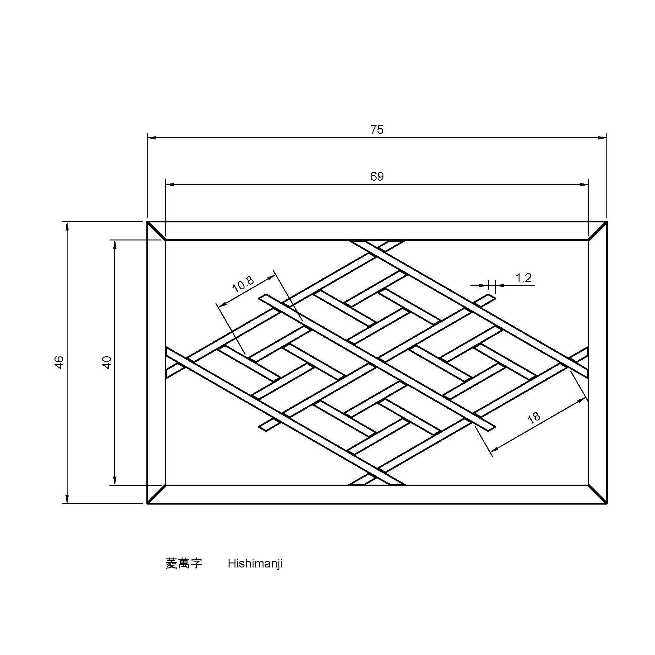 Hishimanji wooden frame with intricate design 3D print model_1