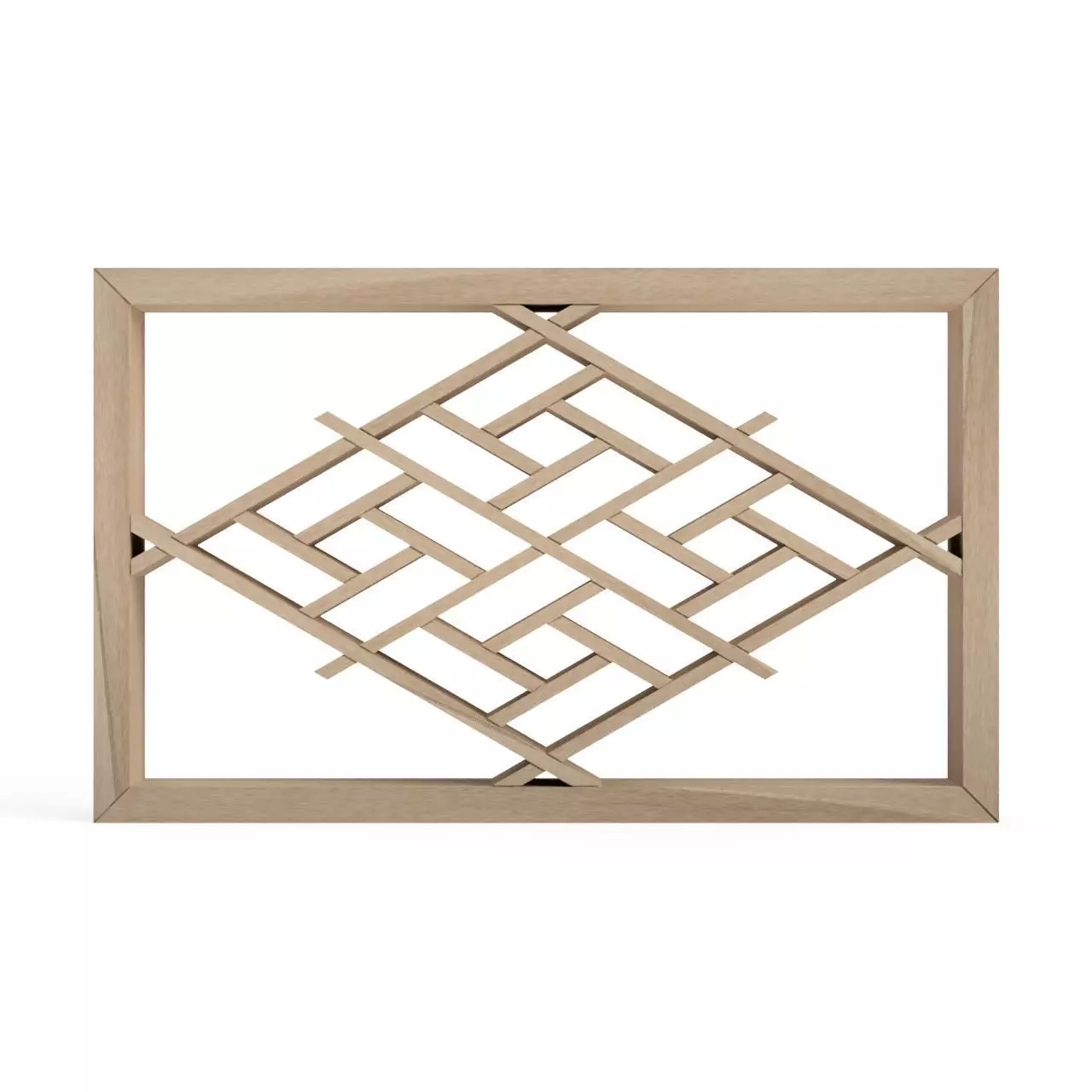 Hishimanji wooden frame with intricate design 3D print model_0