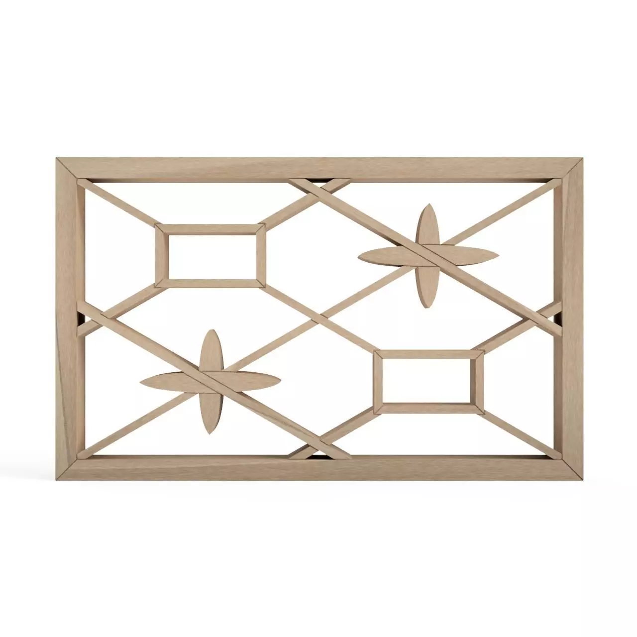 Hishikageroshokko wooden grille with design 3D print model_0