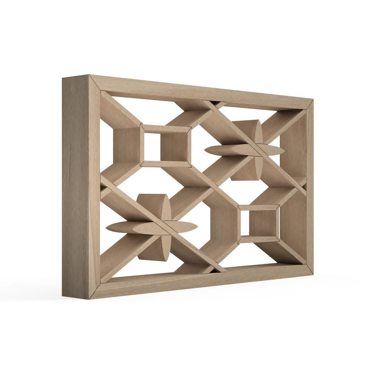 Hishikageroshokko wooden grille with design 3D print model_2