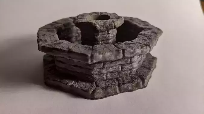Stone Water Fountain Miniature 