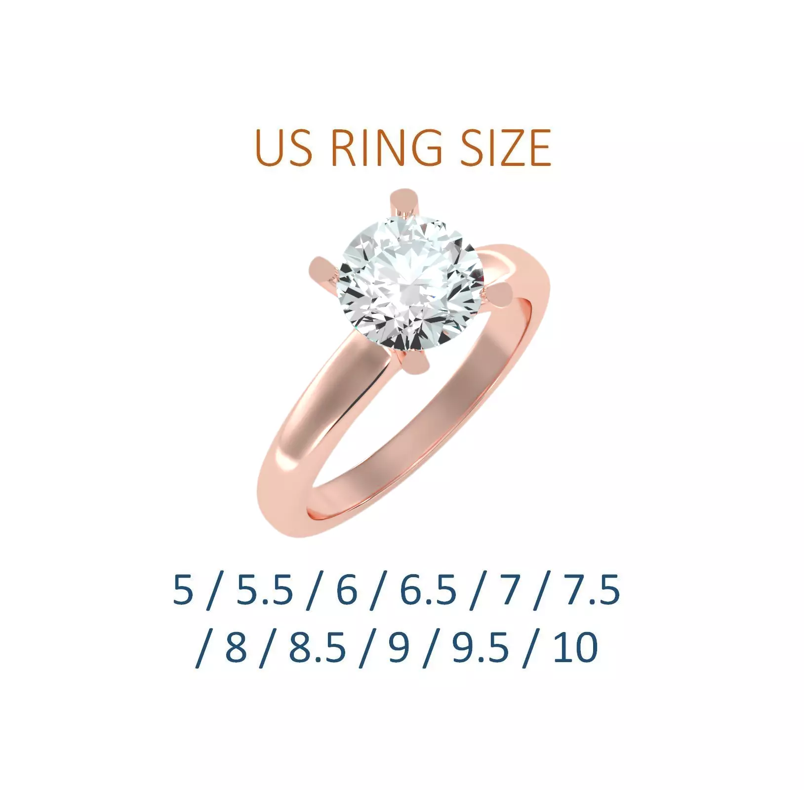 Women solitaire ring 3dm 10size stl render detail  3D print model_0