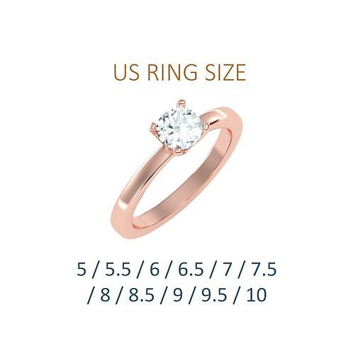 Women solitaire ring full US finger size 3dm stl render detail  3D print model