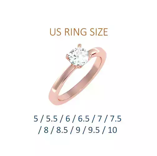 Women solitaire ring full US finger size 3dm stl render detail 
