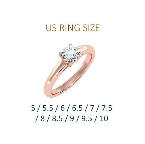 Women solitaire ring full US finger size 3dm stl render detail 3D print model