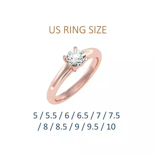 Women solitaire ring full US finger size 3dm stl render detail