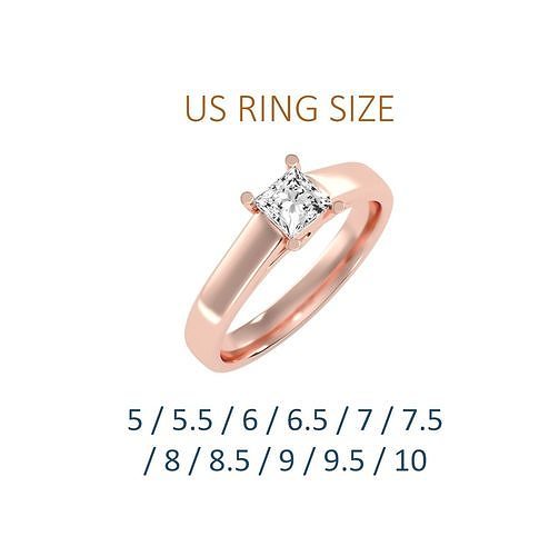 Women solitaire ring full US finger size 3dm stl render 3D print model