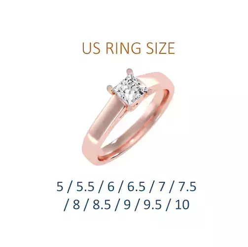 Women solitaire ring full US finger size 3dm stl render
