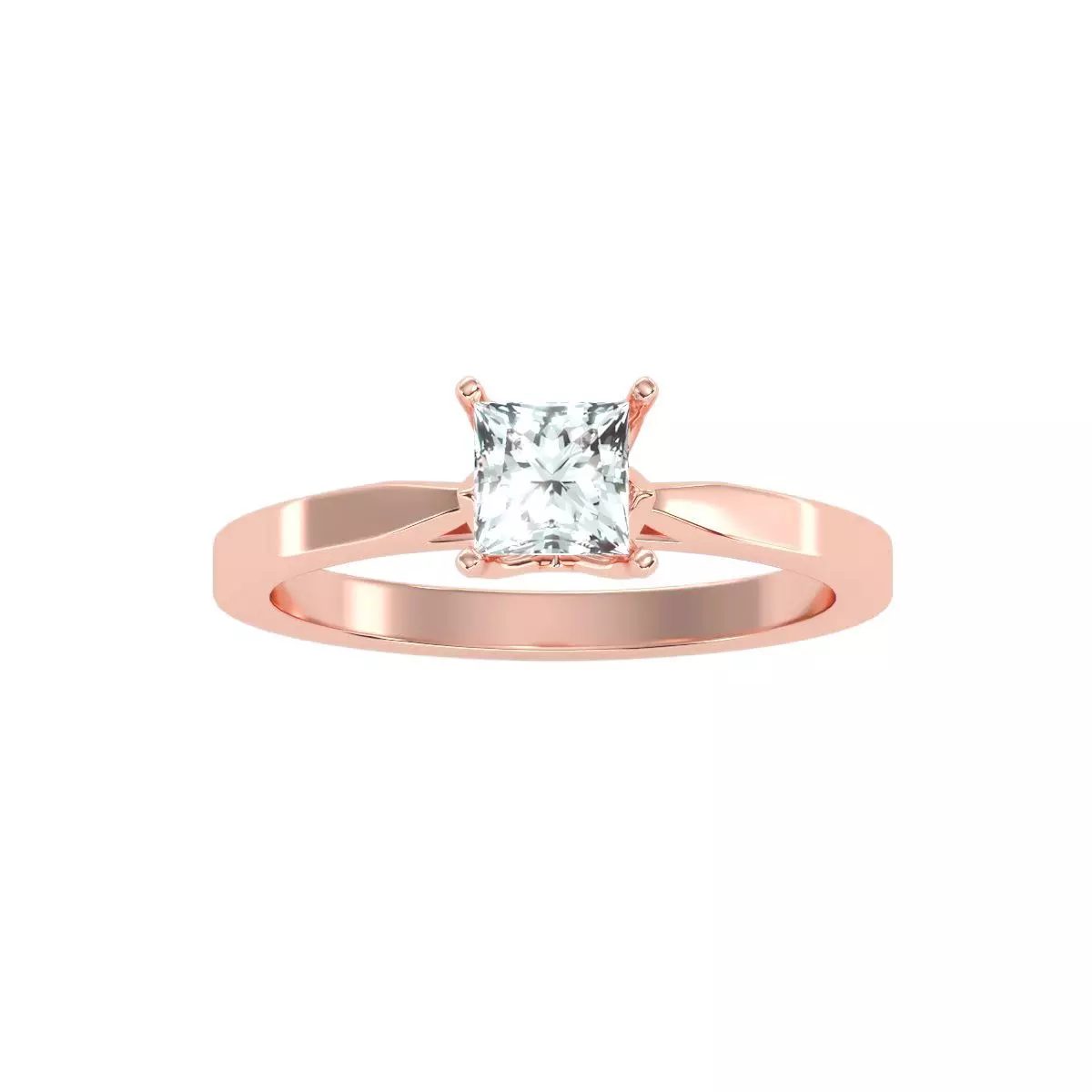 Women solitaire ring 3dm 10size stl render detail 3D print model_0