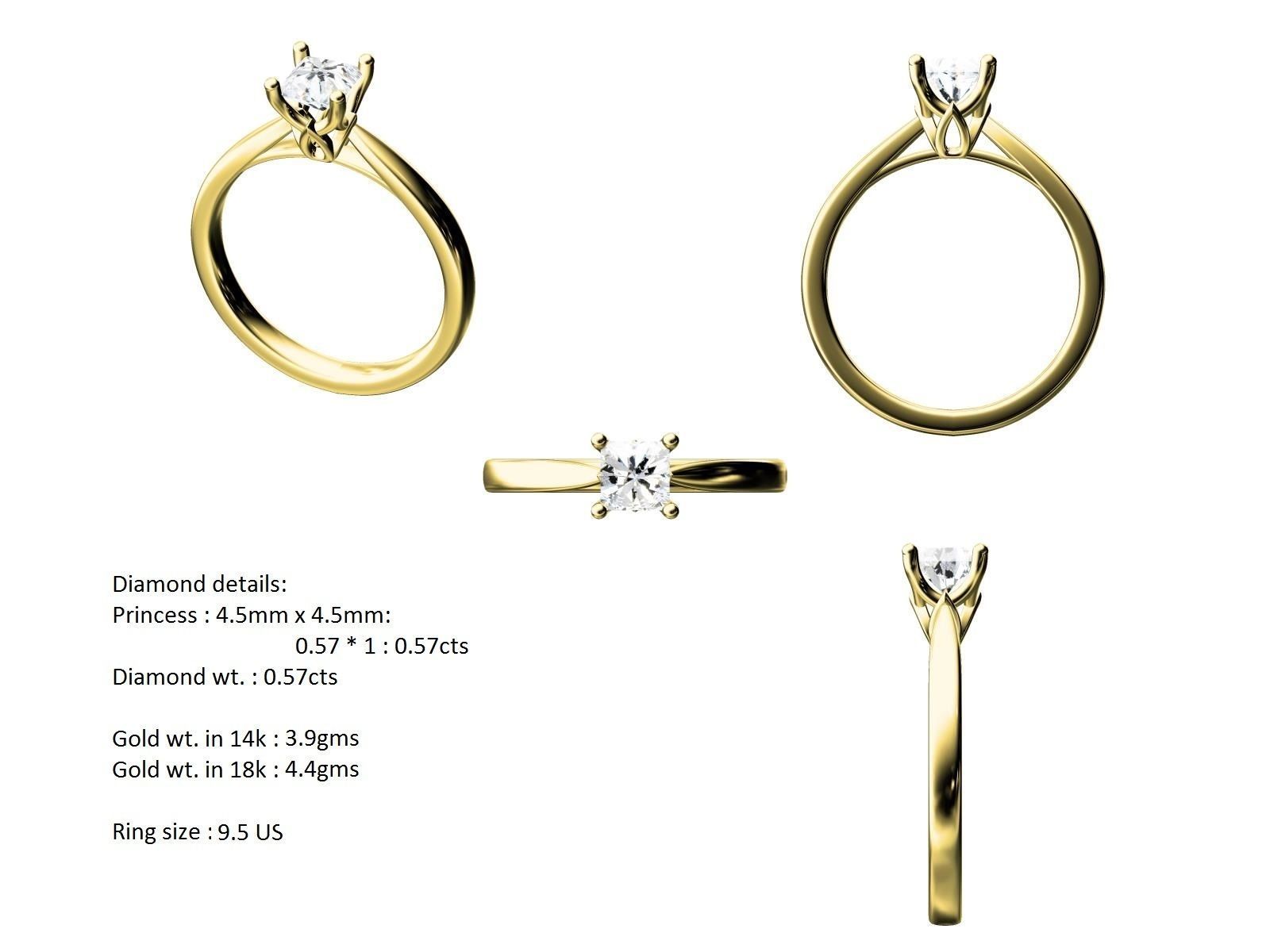 Women solitaire ring 3dm 10size stl render detail 3D print model_10