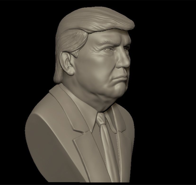 Bust of Donald Trump High Poly 3D print model_1