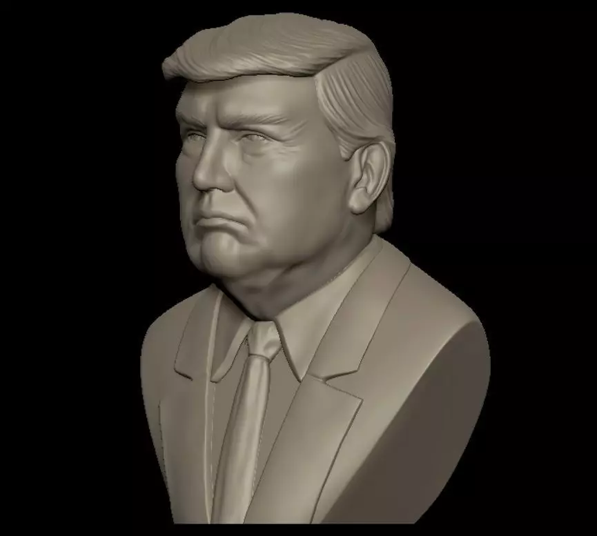 Bust of Donald Trump High Poly 3D print model_0