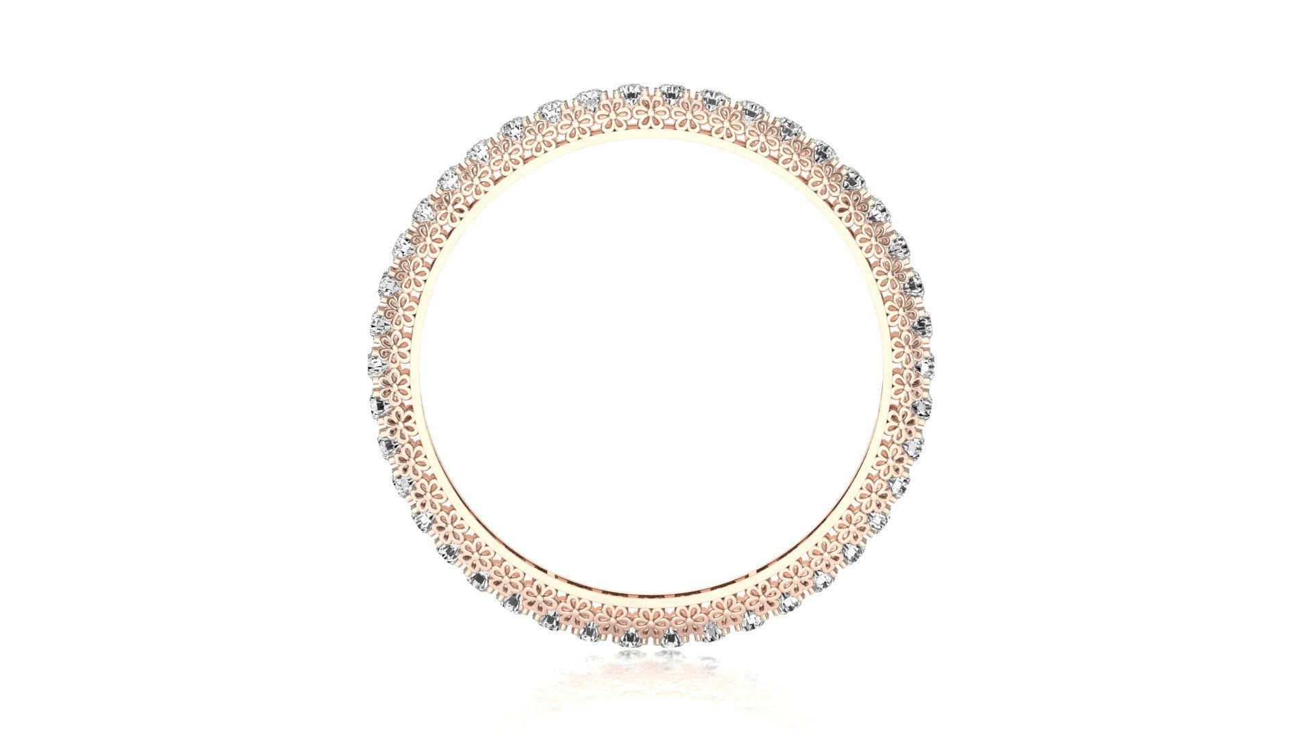 Bangle-042-0001 oval diamond ring in rose gold 3D print model_6