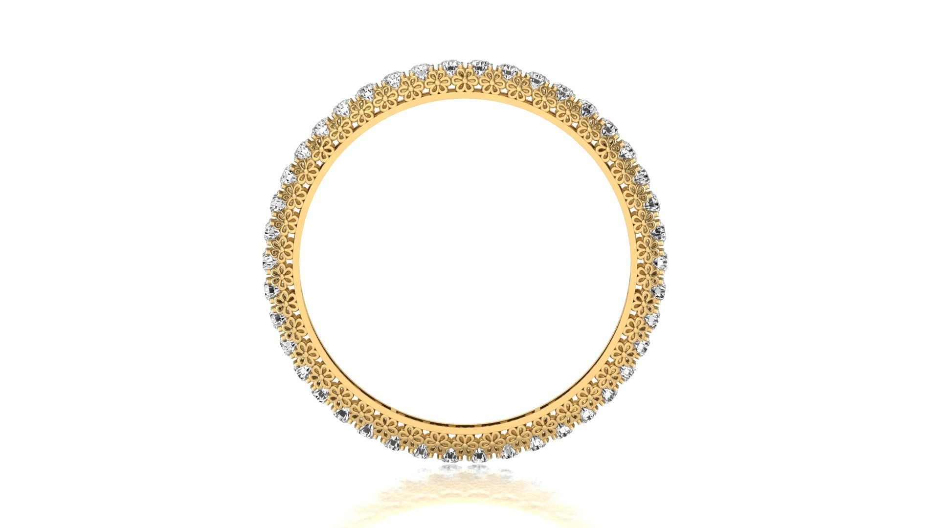 Bangle-042-0001 oval diamond ring in rose gold 3D print model_11