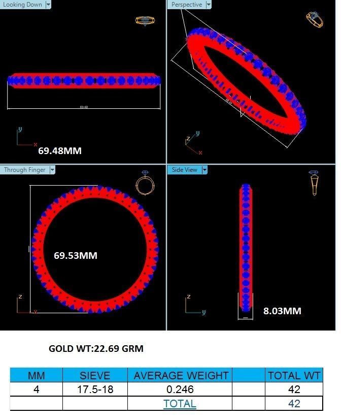 Bangle-042-0001 oval diamond ring in rose gold 3D print model_9