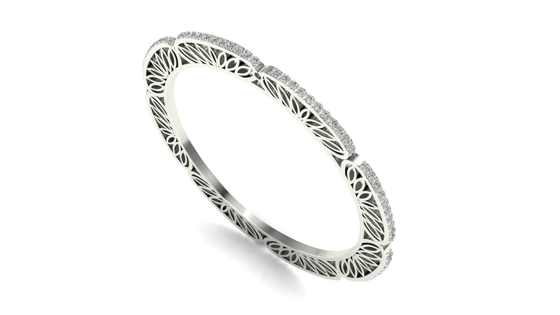 Bangle-015A-0882 gold bangle with diamonds 3D print model_2