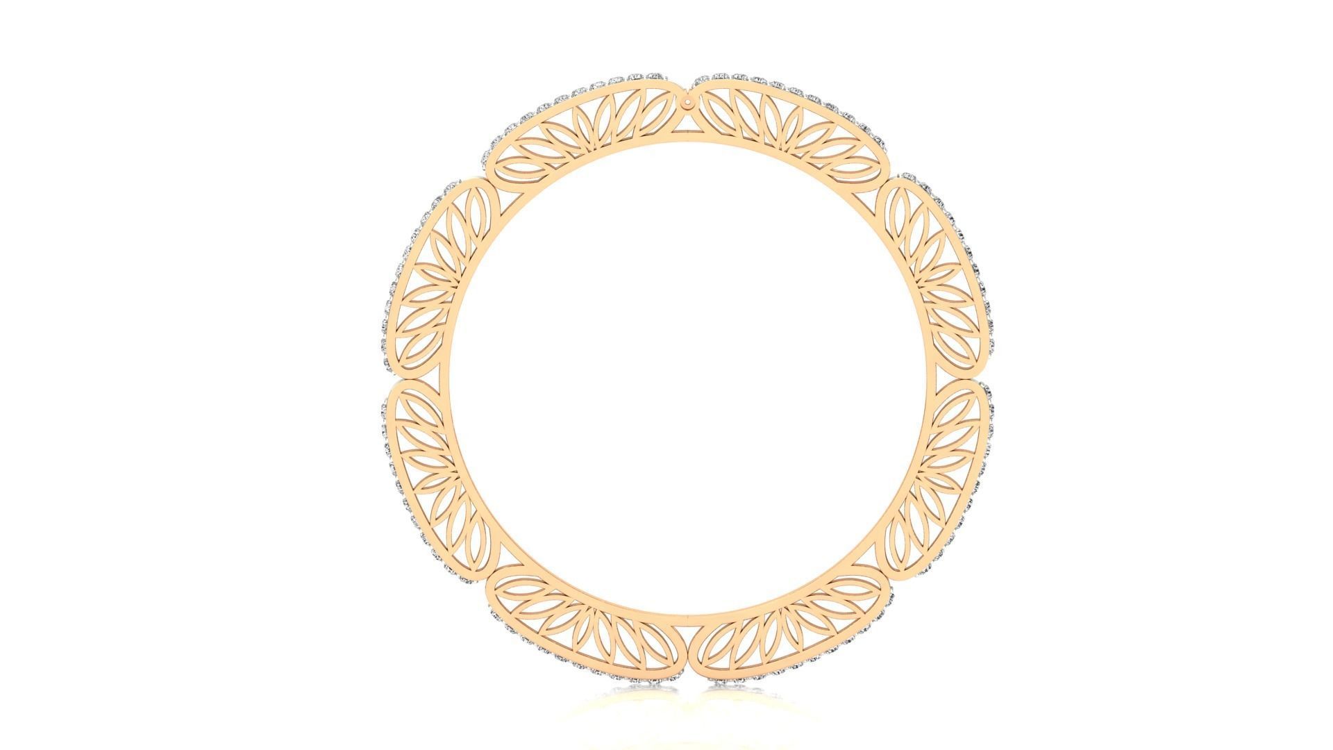 Bangle-015A-0882 gold bangle with diamonds 3D print model_7