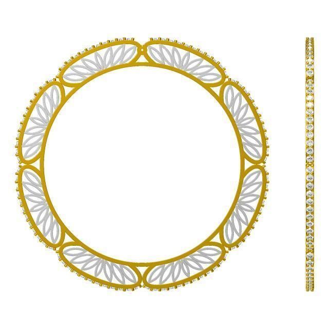 Bangle-015A-0882 gold bangle with diamonds 3D print model_19