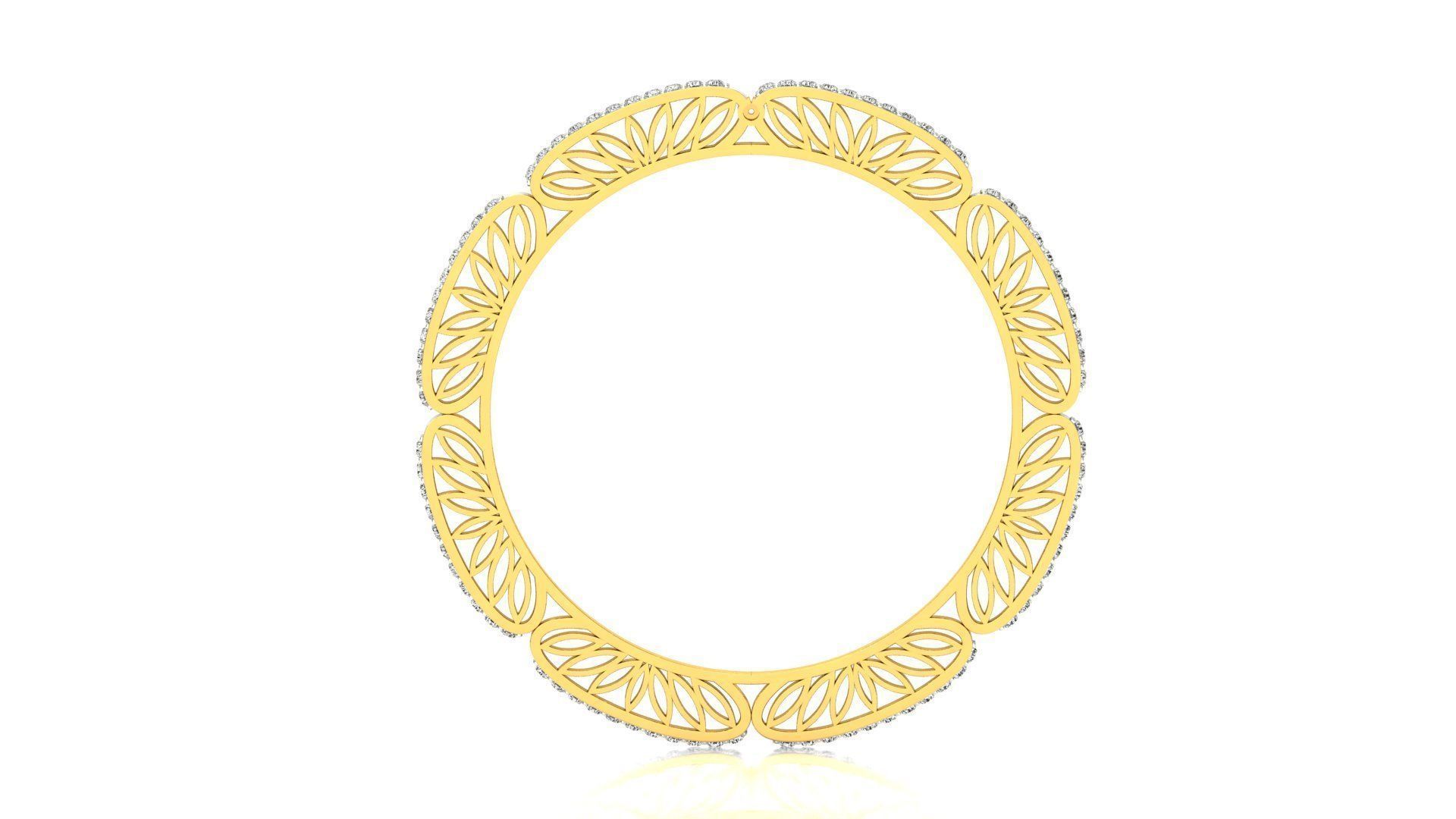 Bangle-015A-0882 gold bangle with diamonds 3D print model_10