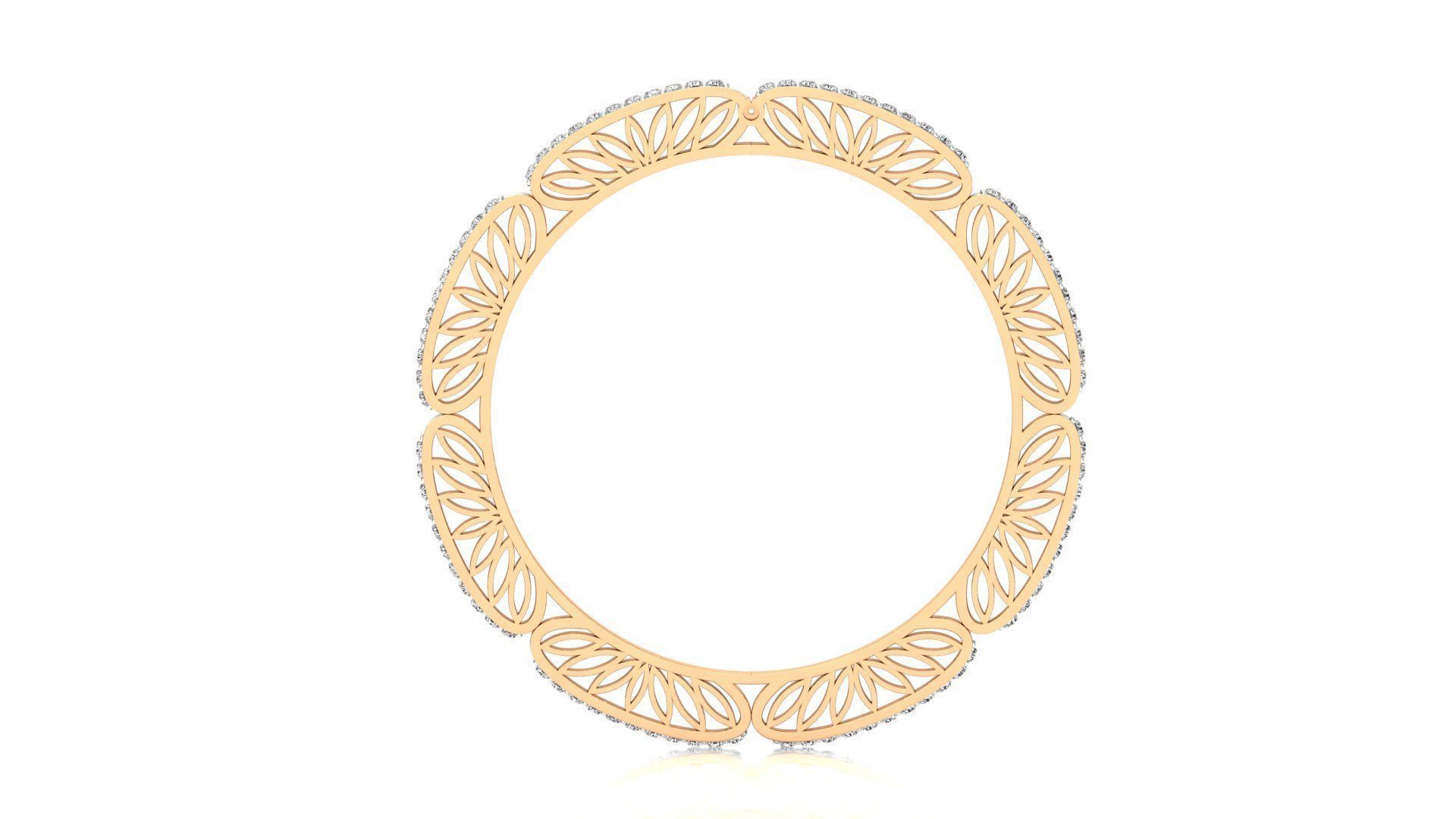 Bangle-015A-0882 gold bangle with diamonds 3D print model_6