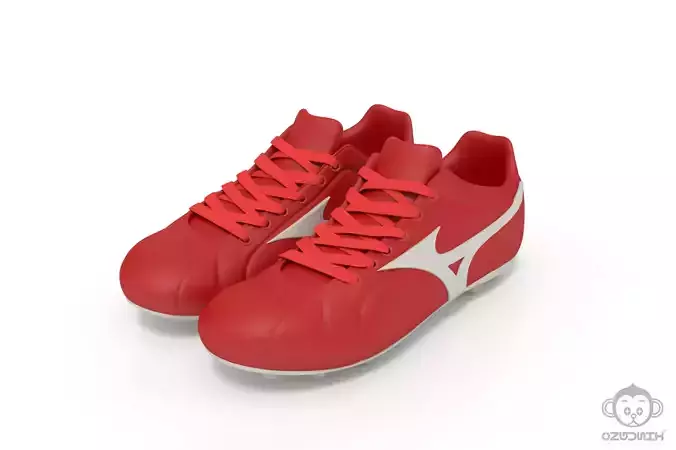 Red soccer football boot