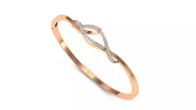 Bracelet-60 sterling silver ring with diamond in middle 3D print model