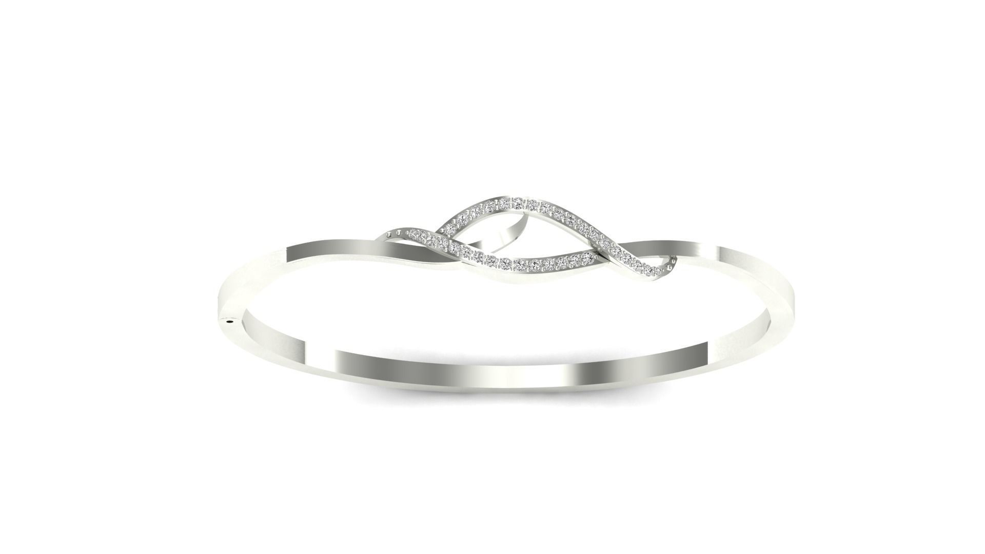 Bracelet-60 sterling silver ring with diamond in middle 3D print model_21