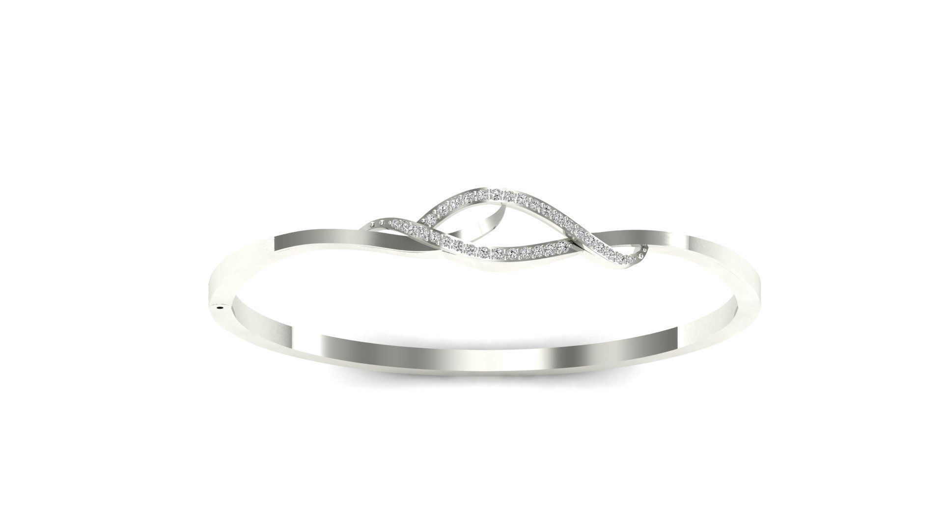 Bracelet-60 sterling silver ring with diamond in middle 3D print model_20