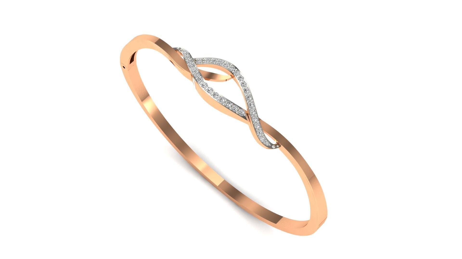 Bracelet-60 sterling silver ring with diamond in middle 3D print model_1