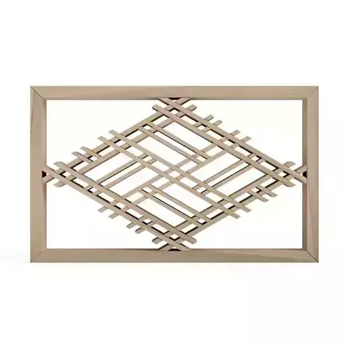 Hishininojikuzushi wooden frame with geometric pattern