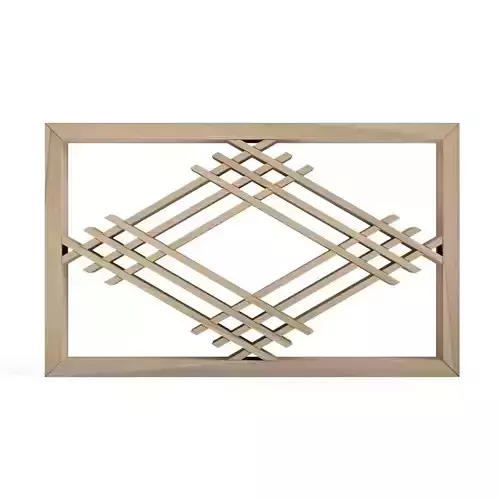 Miebishi wooden frame with diamond pattern 3D print model