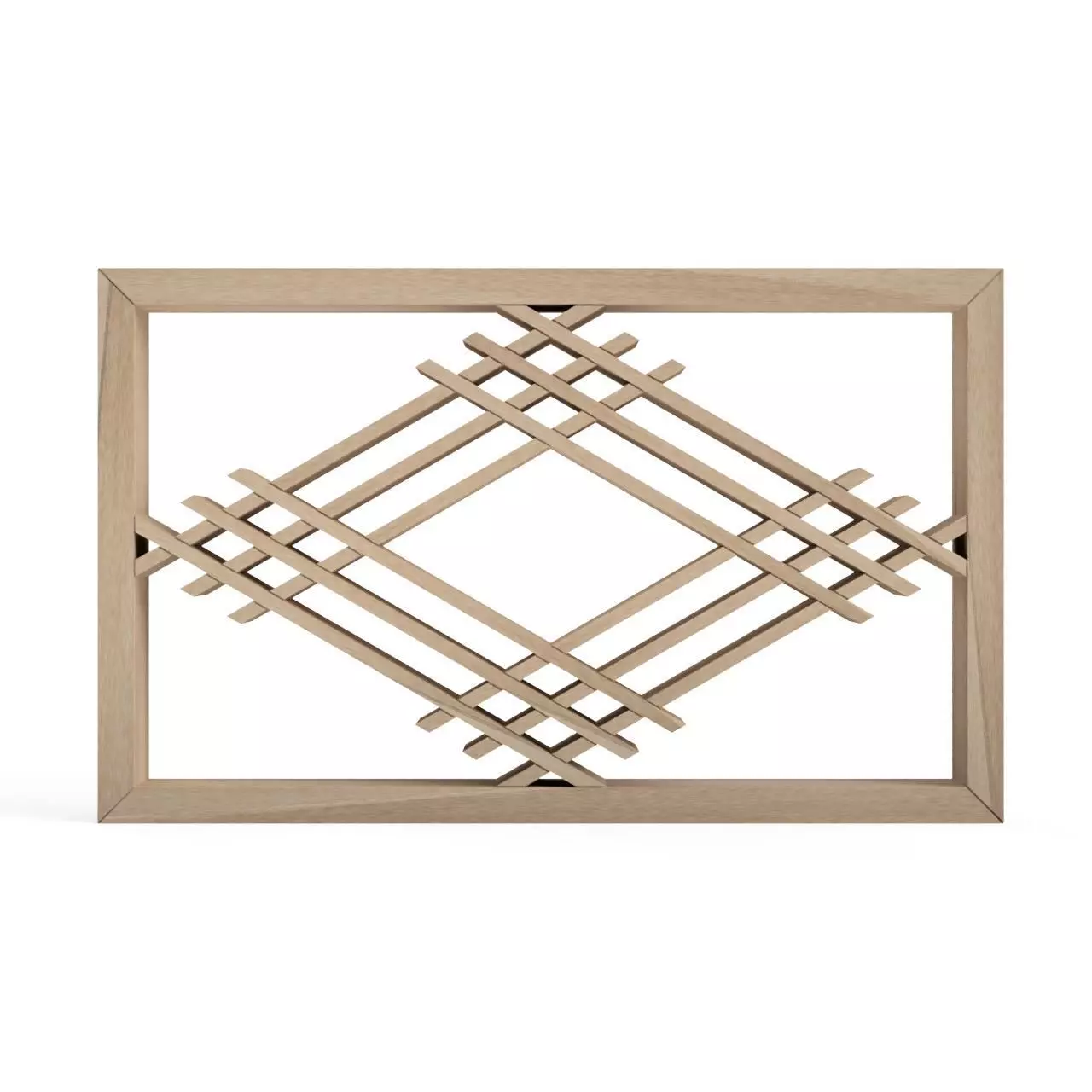 Miebishi wooden frame with diamond pattern 3D print model_0