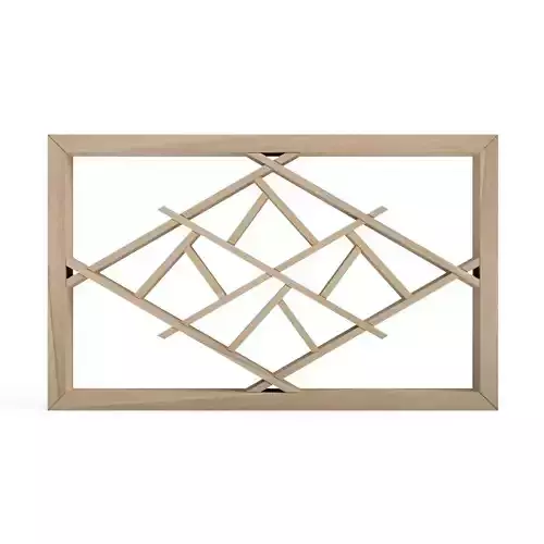 Yamagatakuzushi wooden frame with geometric design 3D print model