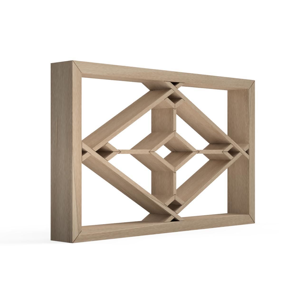 Ichimatsushokko decorative grille with diamond pattern 3D print model_2