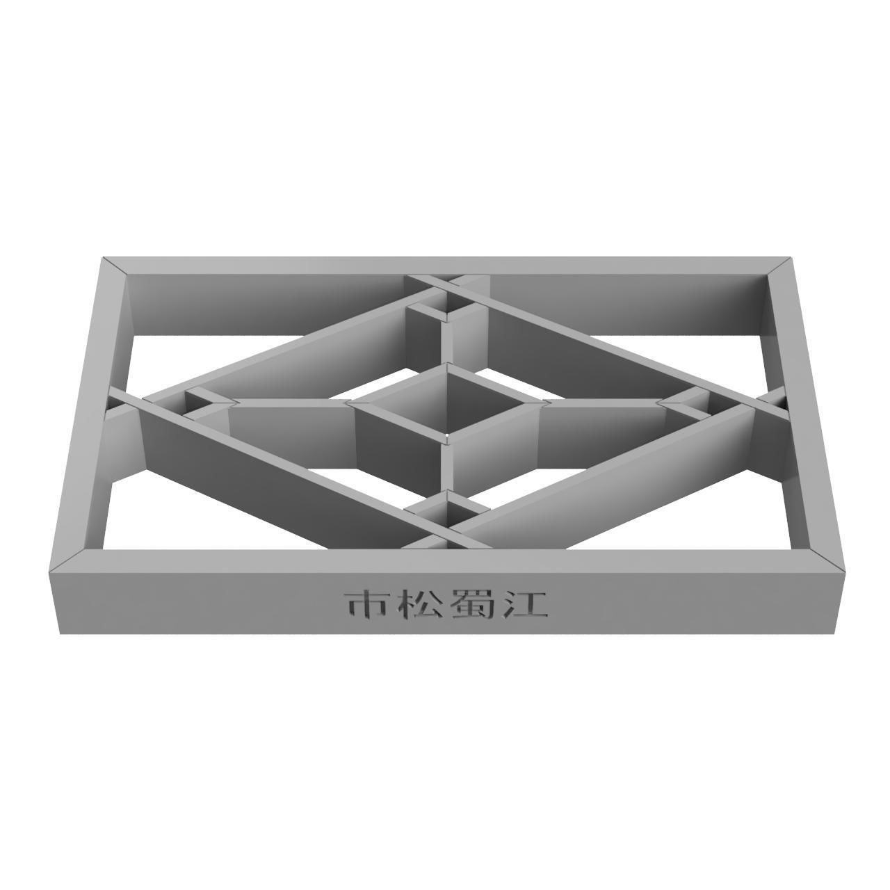 Ichimatsushokko decorative grille with diamond pattern 3D print model_3