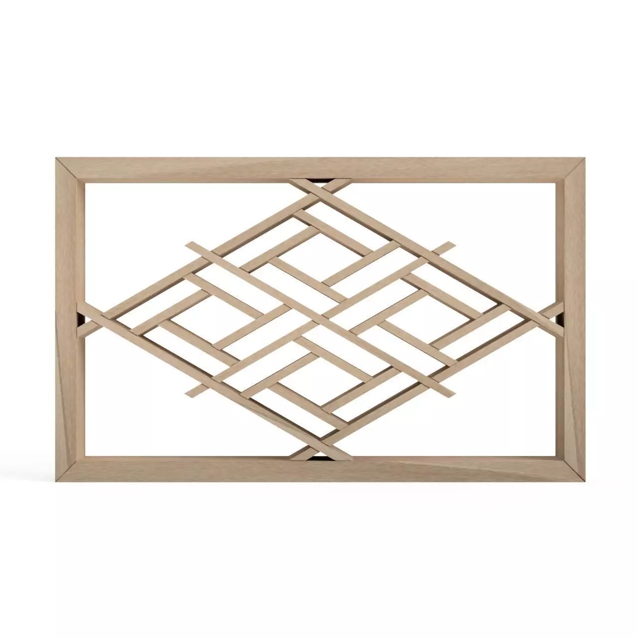 Ishigakibishi wooden frame with ornamental design 3D print model