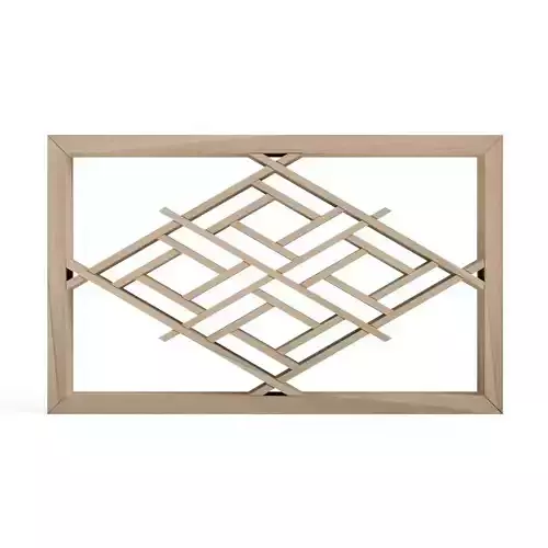 Ishigakibishi wooden frame with ornamental design 3D print model