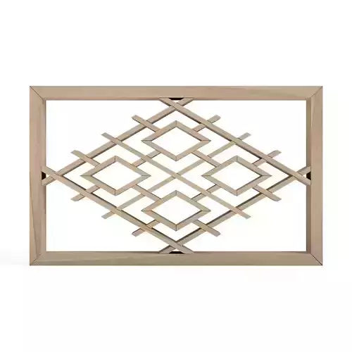 Masugatatsunagi wooden frame with geometric pattern 3D print model