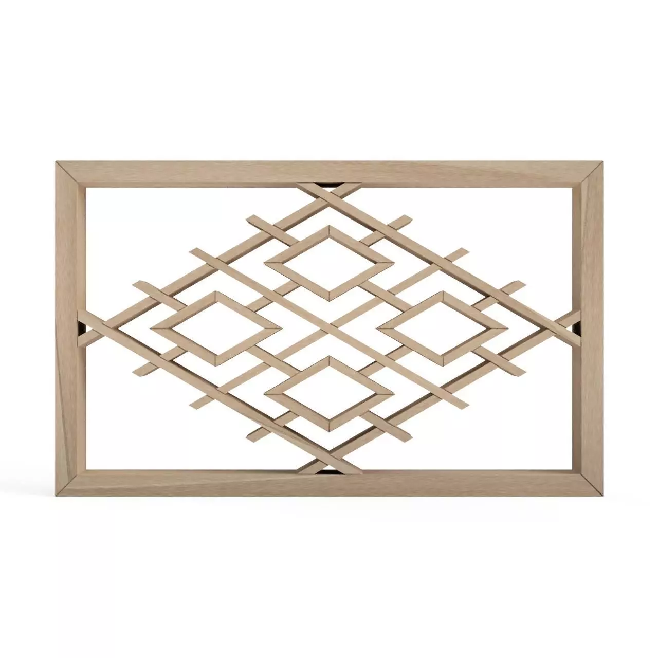Masugatatsunagi wooden frame with geometric pattern 3D print model
