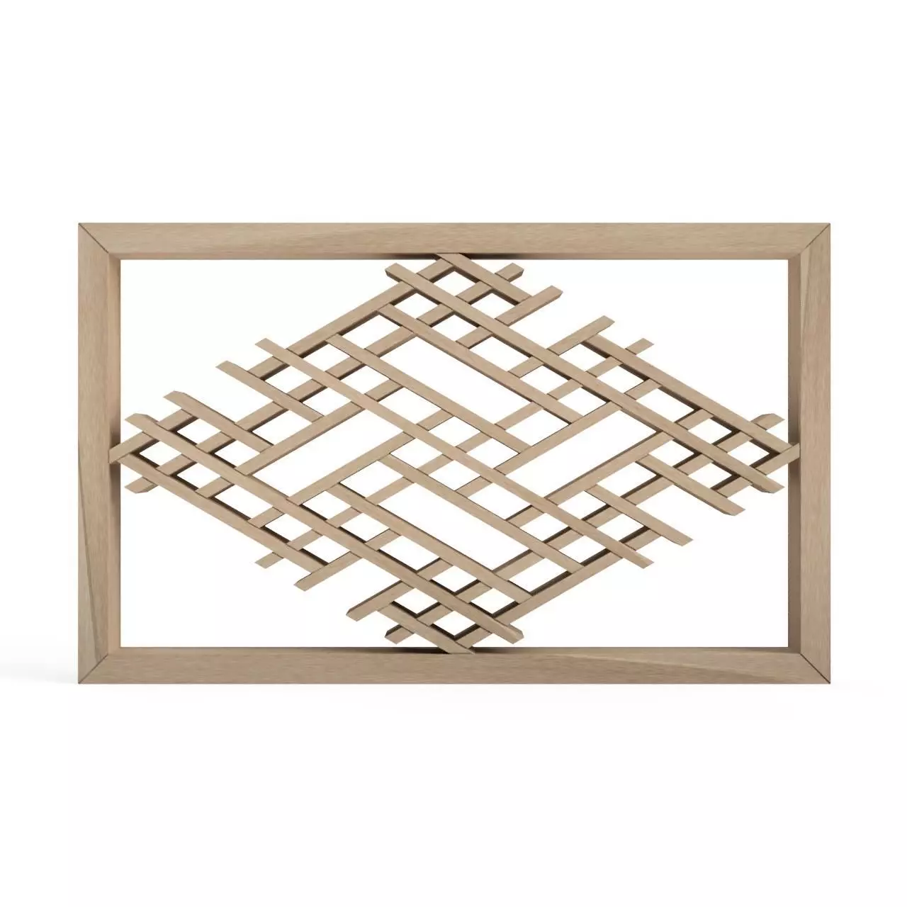 Sayagatakuzushi wooden frame with geometric pattern 3D print model_0