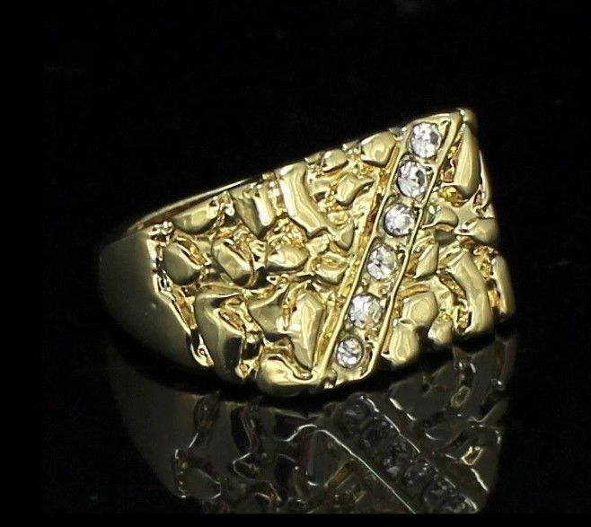 Gents Diamond  Nugget Ring 21 3D print model_3