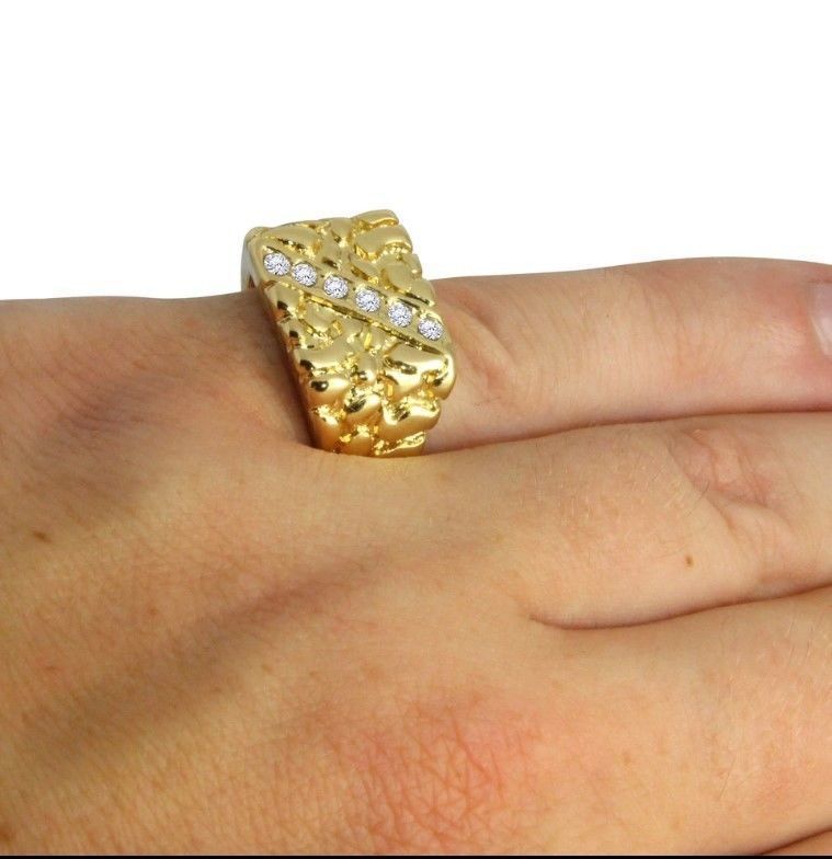 Gents Diamond  Nugget Ring 21 3D print model_2