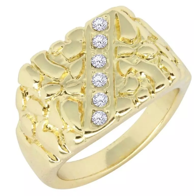 Gents Diamond  Nugget Ring 21 3D print model_0