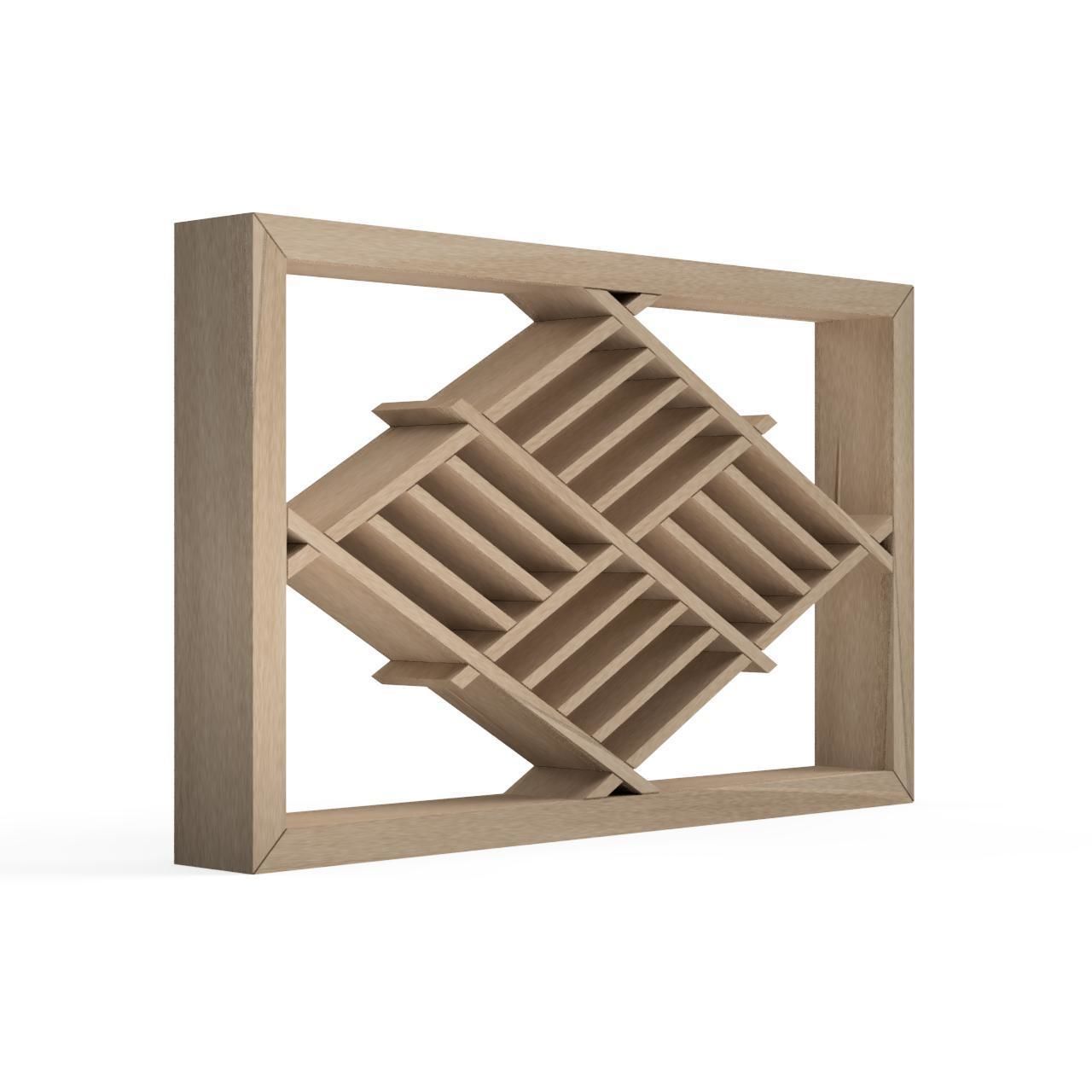 Hishisannojikuzushi wooden frame with diamond pattern 3D print model_2