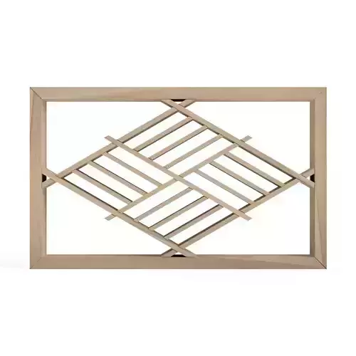 Hishisannojikuzushi wooden frame with diamond pattern 3D print model