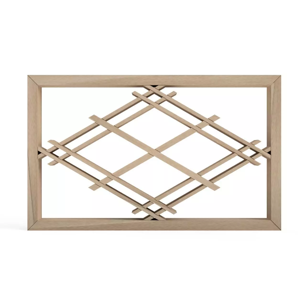 Futaewaribishi wooden frame with diamond pattern 3D print model_0